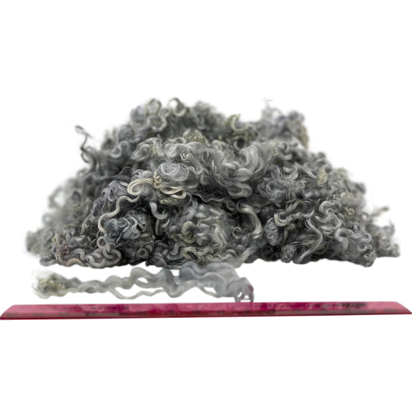 Pure Wensleydale Hand Dyed Combed Top - 100g (3.53 oz) Silver