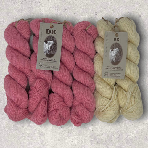 Wensleydale and Bluefaced Leicester DK (8 Ply/Light Worsted)  Arlescote Blush and Natural 300g (10.58oz) Special Offer