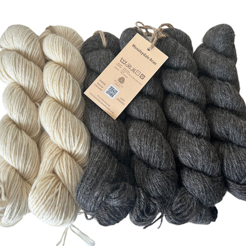 Pure Wensleydale: Two naturals (Aran/Worsted Weight) 600g (1.32lbs) Special Offer
