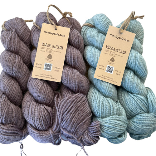 Pure Wensleydale Bundle: Porthilly and Gaverne (Aran/Worsted Weight) 500g (1.1lbs) Special Offer
