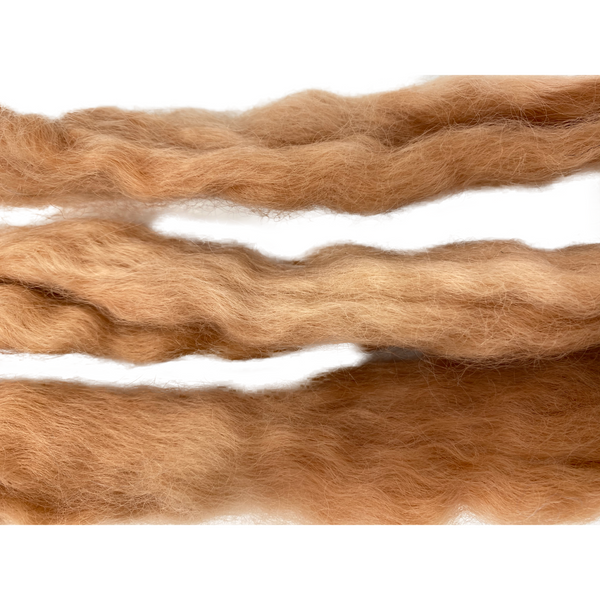 Pure Wensleydale Hand Dyed Combed Top - 100g (3.53 oz) Burnt Umber