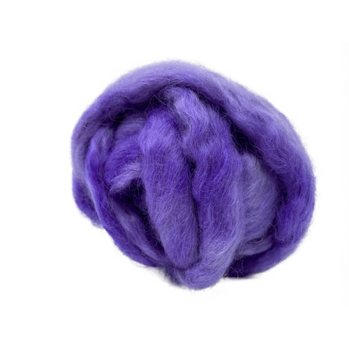 Pure Wensleydale Hand Dyed Combed Top -  100g (3.53 oz) Cyclamin