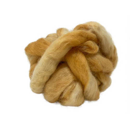 Pure Wensleydale Hand Dyed Combed Top - 100g (3.53 oz) Dingo