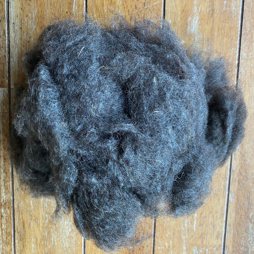 NOIL - Washed Black Wensleydale Noil - Fleece