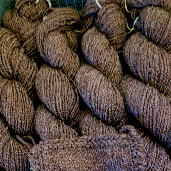 Hand-spun - Pure Black Bluefaced Leicester Aran (Worsted weight 100g (3.52 oz) skein (very rare)