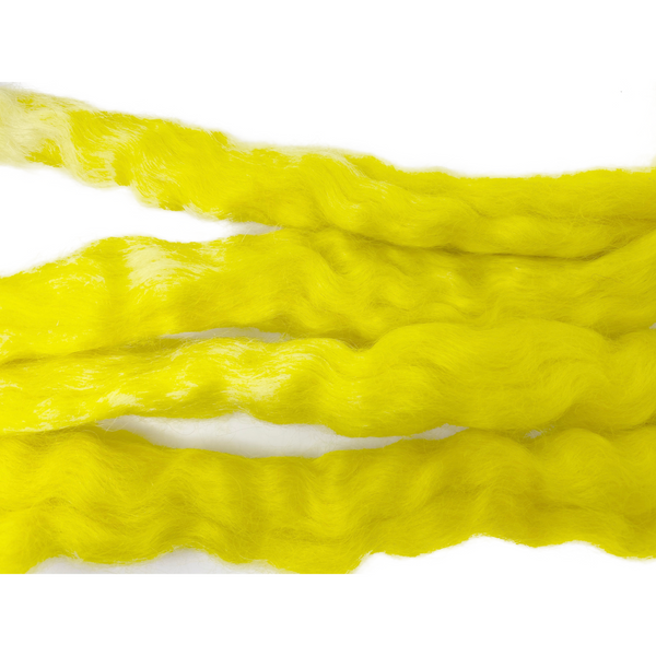 Pure Wensleydale Hand Dyed Combed Top - 100g (3.53 oz) Lemon