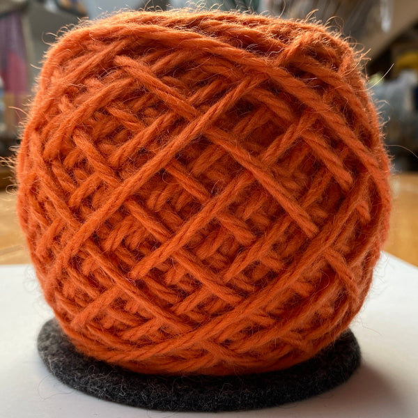 150g (5.29 oz) Bulky Wool: Rare Breed Wensleydale and Bluefaced Leicester Tangerine