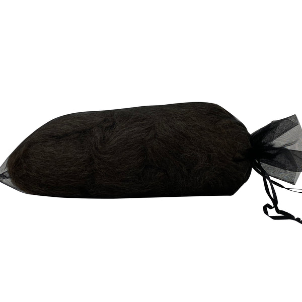 black Wensleydale combed top fibre fiber