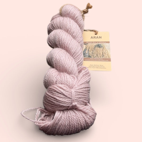 soft muted colours of home farm Wensleydale Aran wool