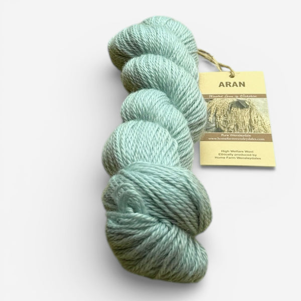 soft muted colours of home farm Wensleydale Aran wool