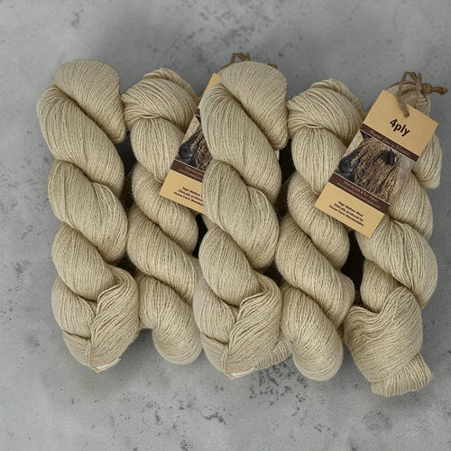 4 ply Suri Alpaca, 500g pack, Natural