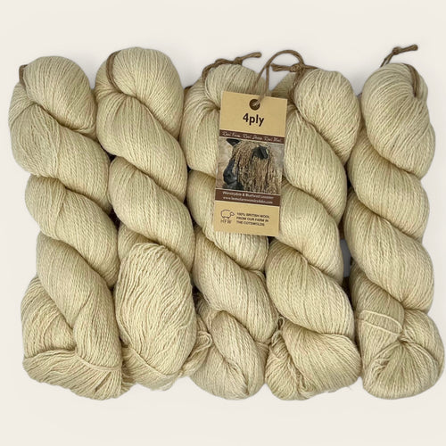 4ply, 500g pack, Natural in 100g skeins