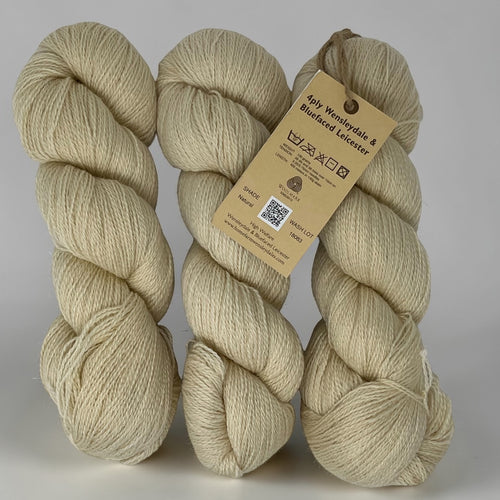 4ply, 300g pack, Natural in 100g skeins