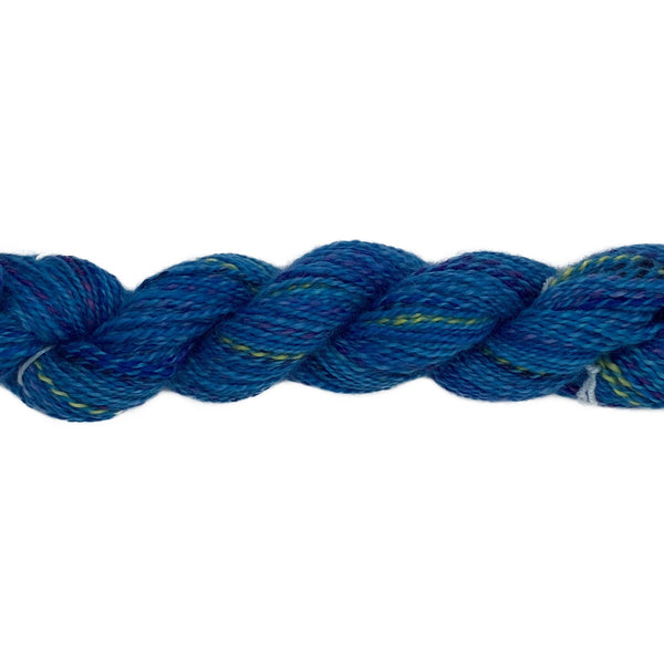 Hand-spun Wensleydale Aran (Worsted) weight 100g (3.52 oz) skein Bayeux shades in blue