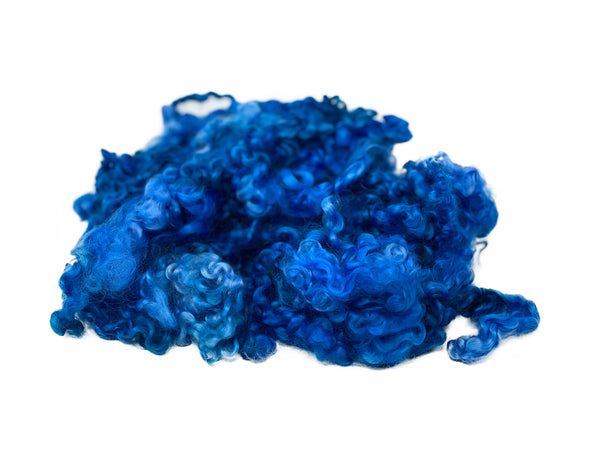 Pure Wensleydale Hand Dyed Combed Top - 100g (3.53 oz) Ultra Marine