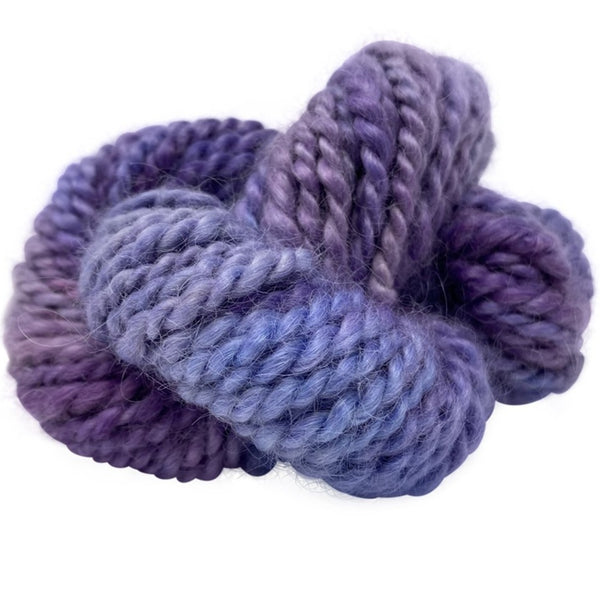 Hand-spun Wensleydale Chunky (Worsted) weight 100g (3.52 oz) skein Warwick shades in purple