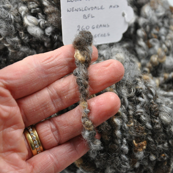 Hand spun - Lock spun Wensleydale & Bluefaced Leicester 260g