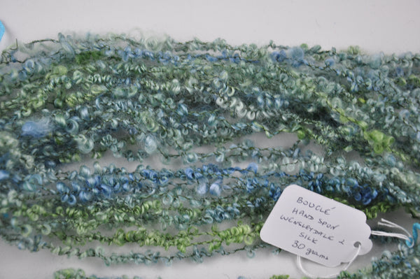 Hand spun - Wensleydale & Silk Boucle
