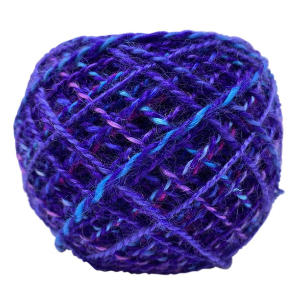 Hand-spun Wensleydale Aran (Worsted) weight 100g (3.52 oz) skein Bayeux shades in purple