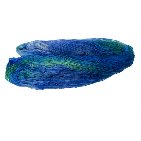 Hand-painted collection Blues Paint 4ply (Fingering/Sports Weight) 50g (1.76 oz): Rare Breed Wensleydale and Bluefaced Leicester
