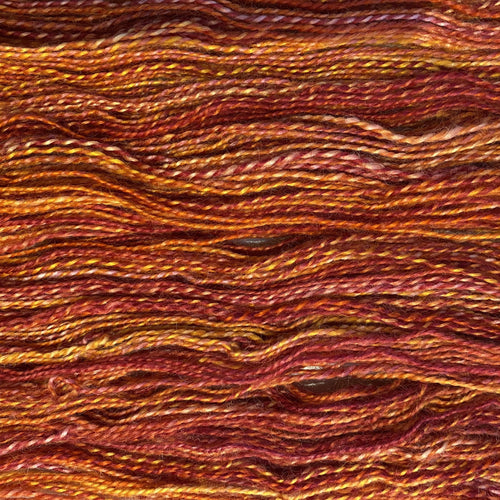 Hand-spun Wensleydale Aran (Worsted) weight 100g (3.52 oz) skein Bayeux shades in orange