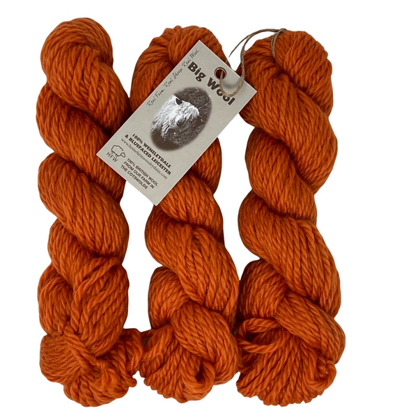 Bulky Wool: Rare Breed Wensleydale and Bluefaced Leicester Tangerine
