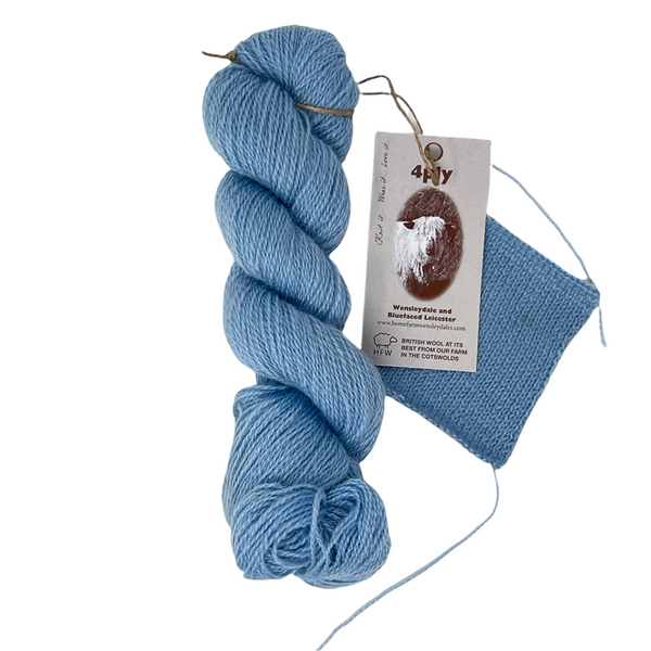4ply (Fingering/Sports Weight) 50g (1.76 oz): Rare Breed Wensleydale and Bluefaced Leicester Burford Blue