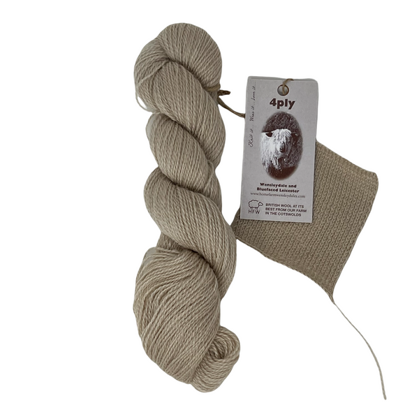 4ply (Fingering/Sports Weight) 50g (1.76 oz): Rare Breed Wensleydale and Bluefaced Leicester Cotswold Stone