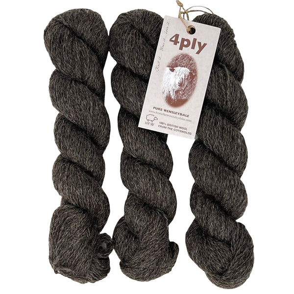 Black Wensleydale: Naturally Coloured (4ply/Fingering/Sports Weight) 50g (1.76 oz) rare