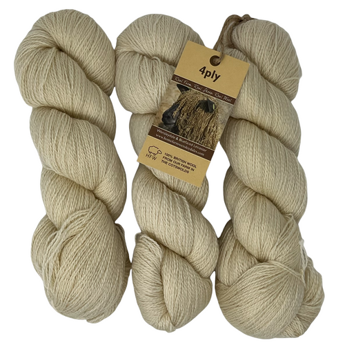 Natural 4ply (Fingering/Sports Weight) 300g (10.58 oz):  Rare Breed Wensleydale and Bluefaced Leicester
