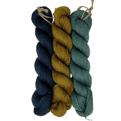Pure Wensleydale (4ply/Fingering/Sports Weight) 150g (5.29 oz) Brea, Camel and Mariner