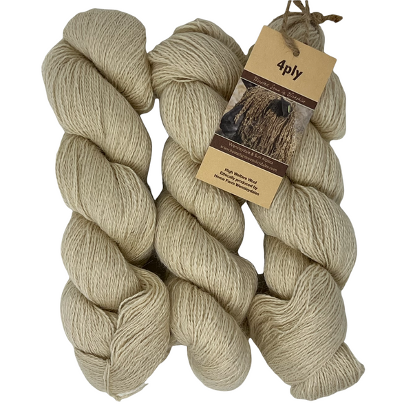 4ply (Fingering/Sports Weight) Suri Alpaca and Wensleydale 100g (3.53 oz):  Natural (undyed)