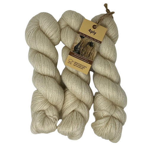4ply (Fingering/Sports Weight) Kid Mohair and Wensleydale 300g (10.58 oz): Natural (undyed)