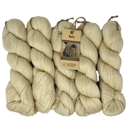 4ply (Fingering/Sports Weight) 500g (1.1lbs):  Rare Breed Wensleydale and Bluefaced Leicester