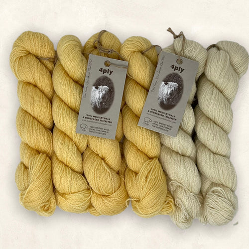 Wensleydale and Bluefaced Leicester (4 Ply, Fingering/Sports Weight), Sunrising Hill and Natural  300g (10.58 oz) Special Offer