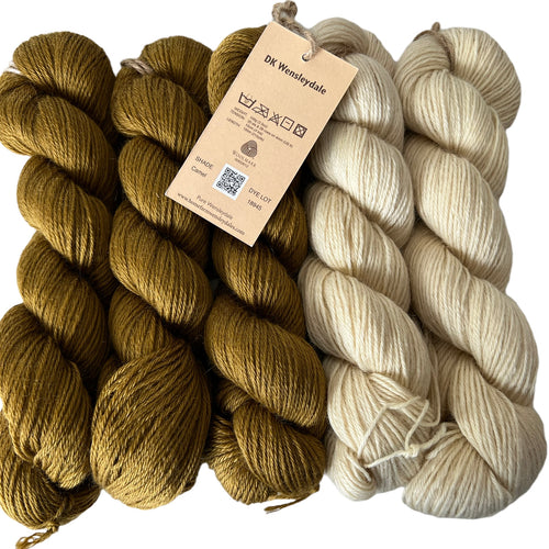 Pure Wensleydale DK (8 Ply/Light Worsted) 500g (10.58 oz) Camel and Natural