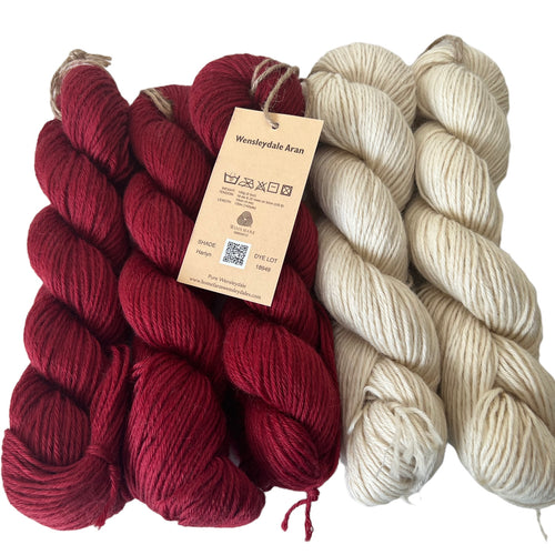 Pure Wensleydale Bundle: Harlyn and Natural (Aran/Worsted Weight) 500g (1.1lbs) Special Offer
