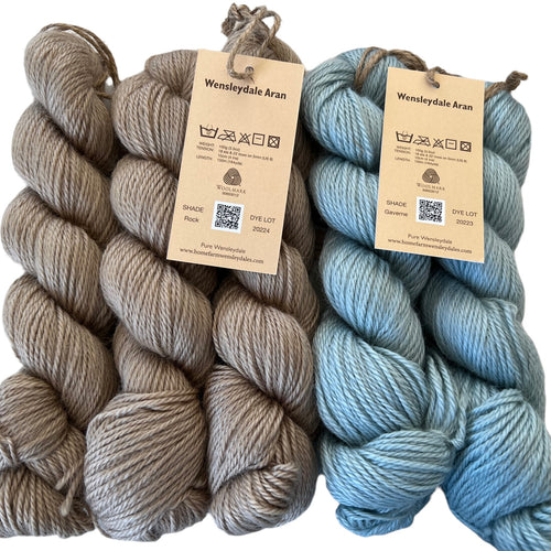 Pure Wensleydale Bundle: Rock and Gaverne (Aran/Worsted Weight) 500g (1.1lbs) Special Offer