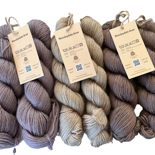 Pure Wensleydale Bundle: Porthilly, Rock and Hawkers (Aran/Worsted Weight) 600g (1.32lbs) Special Offer