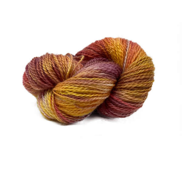 Hand-painted collection Burnt Orange Paint 4ply (Fingering/Sports Weight) 50g (1.76 oz): Rare Breed Wensleydale and Bluefaced Leicester