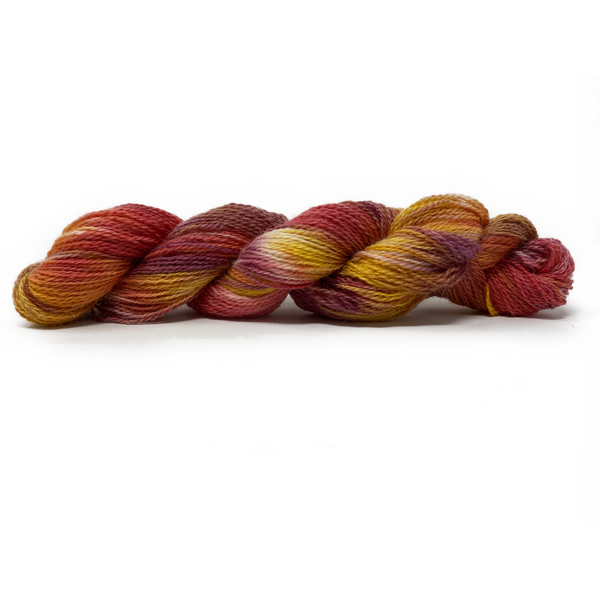 Hand-painted collection Burnt Orange Paint 4ply (Fingering/Sports Weight) 50g (1.76 oz): Rare Breed Wensleydale and Bluefaced Leicester
