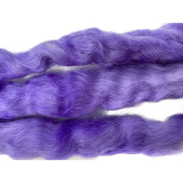 Pure Wensleydale Hand Dyed Combed Top -  100g (3.53 oz) Cyclamin