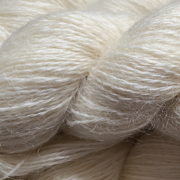 4ply (Fingering/Sports Weight) Kid Mohair and Wensleydale 300g (10.58 oz): Natural (undyed)