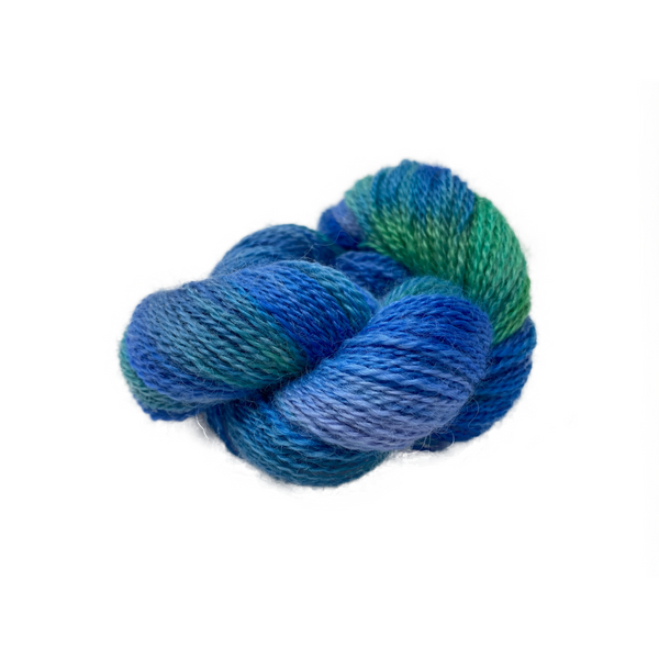 Hand-painted collection Blues Paint 4ply (Fingering/Sports Weight) 50g (1.76 oz): Rare Breed Wensleydale and Bluefaced Leicester