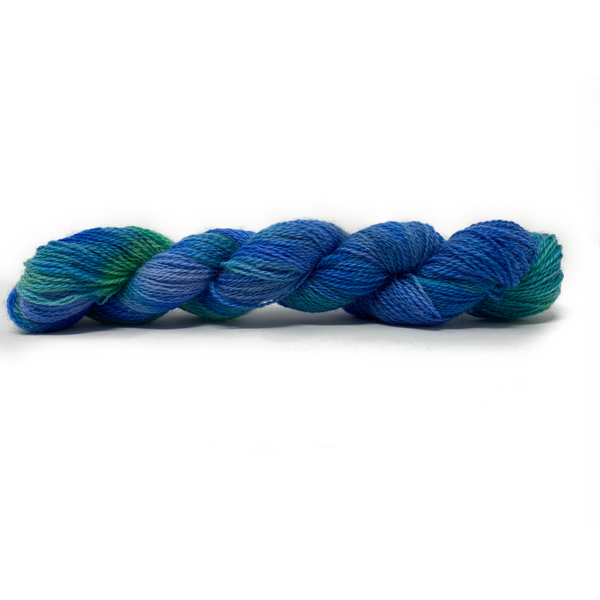 Hand-painted collection Blues Paint 4ply (Fingering/Sports Weight) 50g (1.76 oz): Rare Breed Wensleydale and Bluefaced Leicester