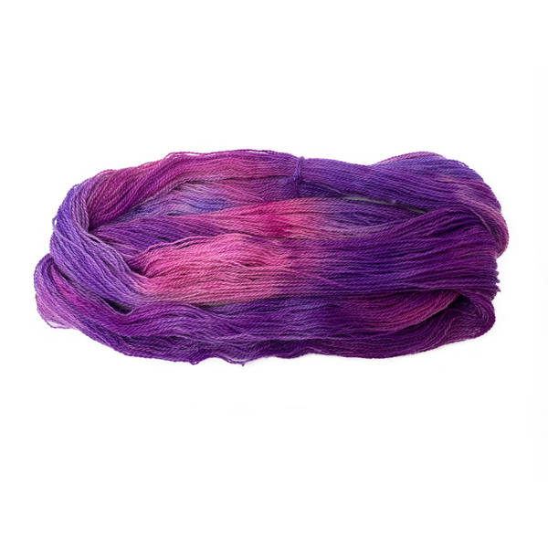 Hand-painted collection Purple Paint 4ply (Fingering/Sports Weight) 50g (1.76 oz): Rare Breed Wensleydale and Bluefaced Leicester