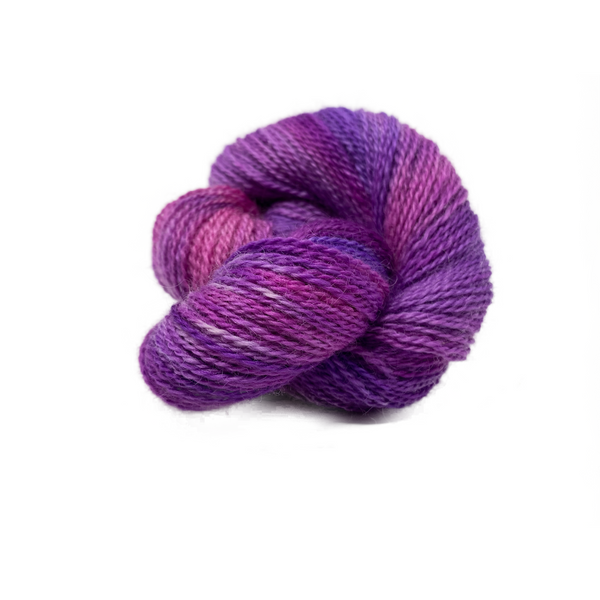Hand-painted collection Purple Paint 4ply (Fingering/Sports Weight) 50g (1.76 oz): Rare Breed Wensleydale and Bluefaced Leicester