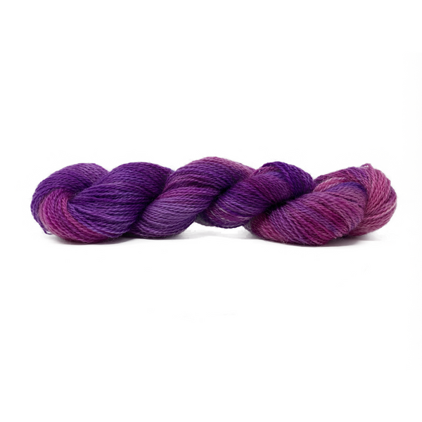 Hand-painted collection Purple Paint 4ply (Fingering/Sports Weight) 50g (1.76 oz): Rare Breed Wensleydale and Bluefaced Leicester