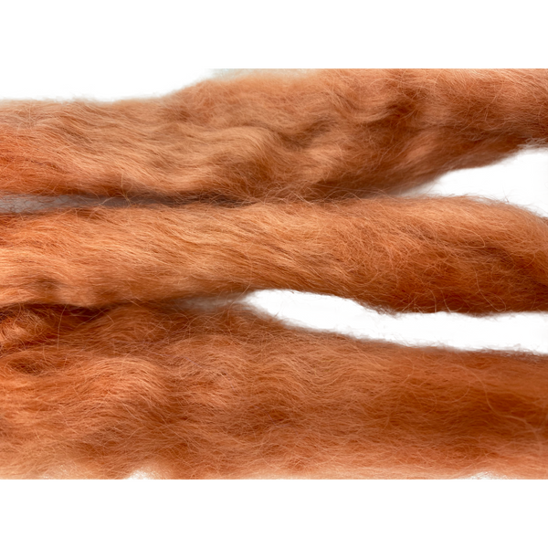 Pure Wensleydale Hand Dyed Combed Top - 100g (3.53 oz) Mallee