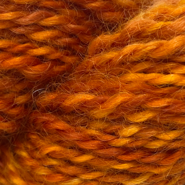 Hand-spun Wensleydale Aran (Worsted) weight 100g (3.52 oz) skein Bayeux shades in orange